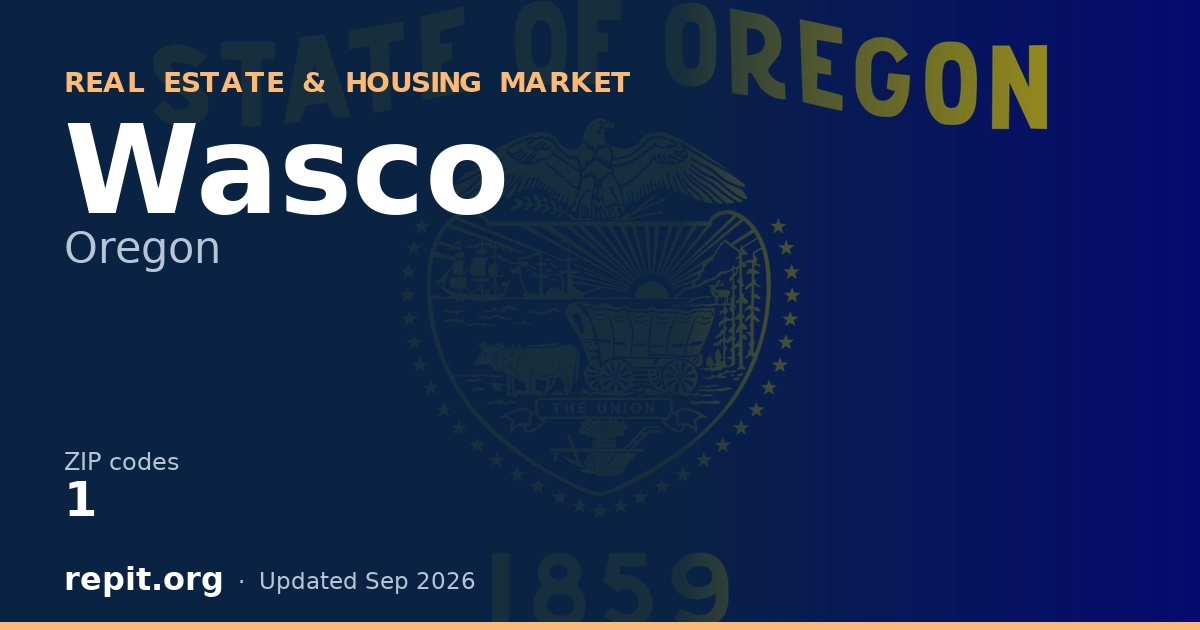 Wasco, OR real estate and housing market — 1 ZIP code