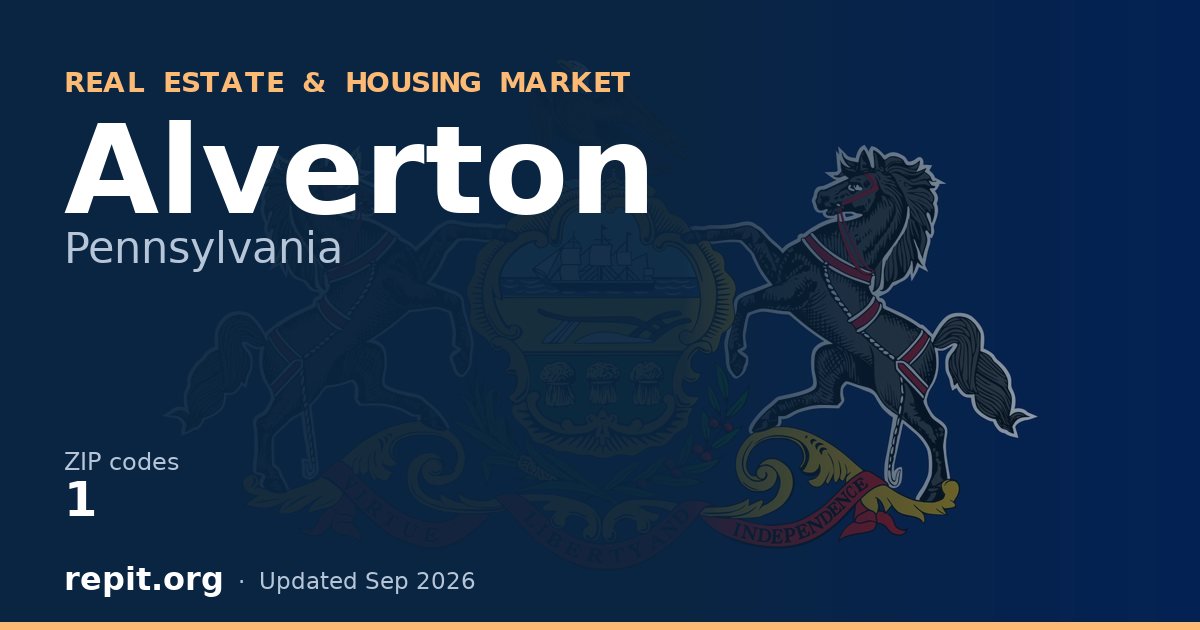 Alverton, PA real estate and housing market — 1 ZIP code