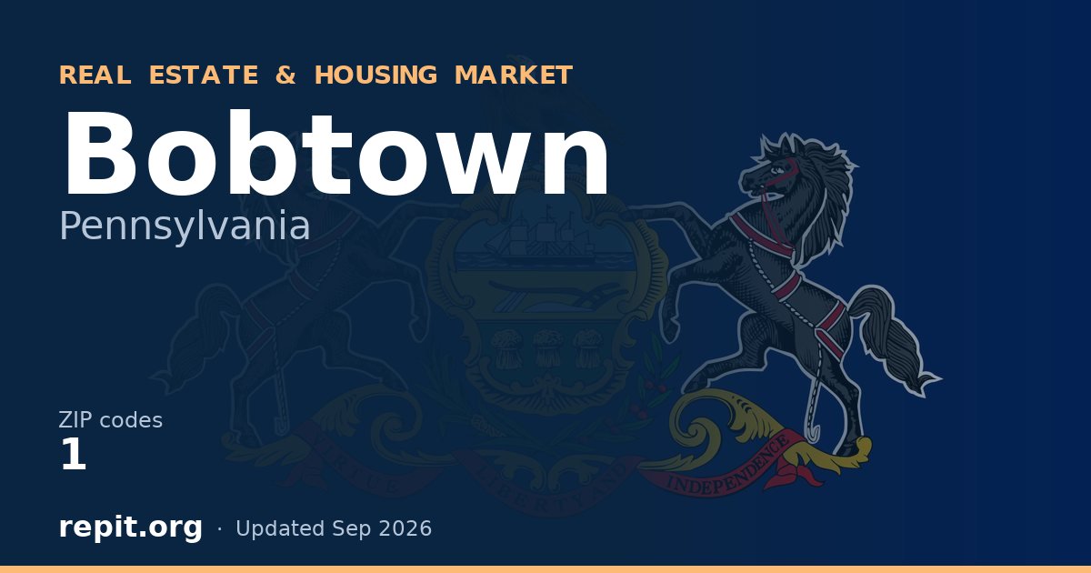 Bobtown, PA real estate and housing market — 1 ZIP code