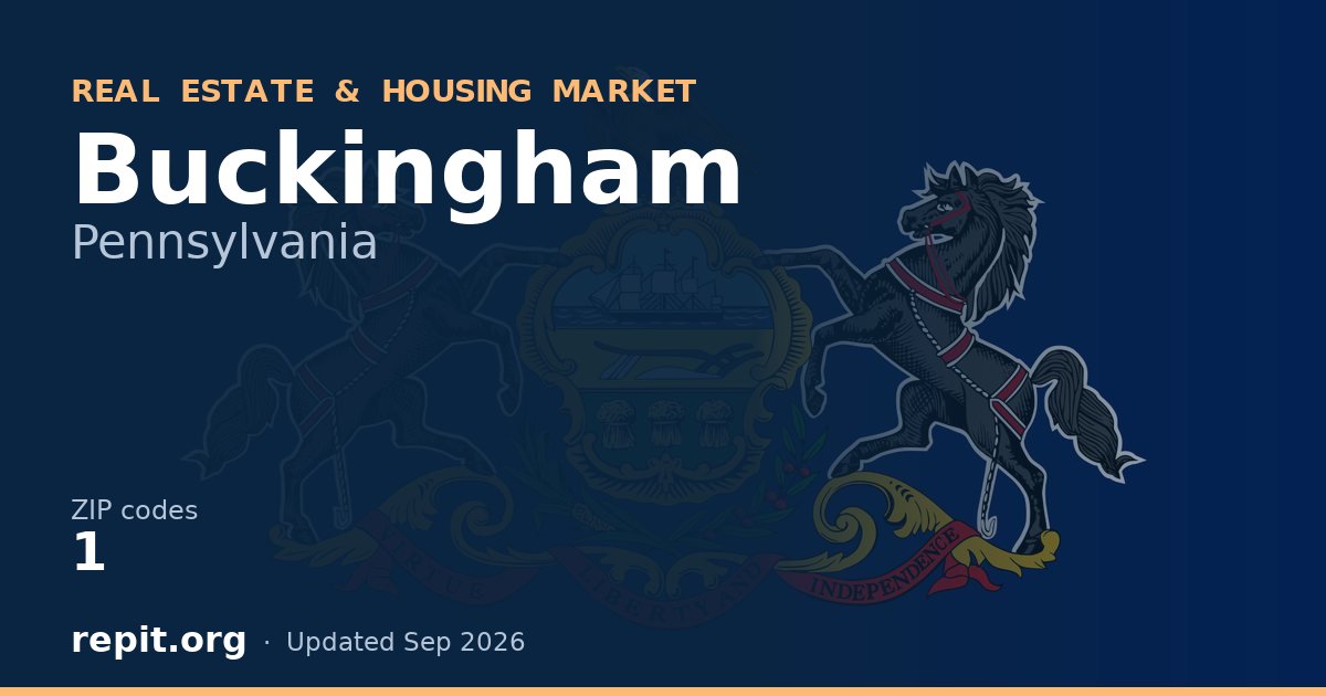 Buckingham, PA real estate and housing market — 1 ZIP code