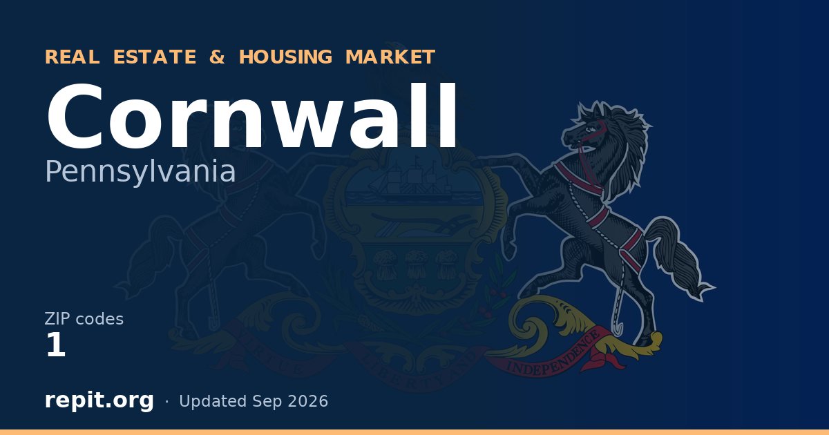 Cornwall, PA real estate and housing market — 1 ZIP code