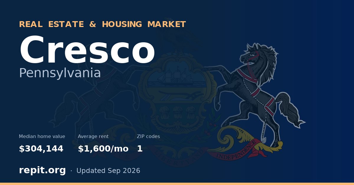 Cresco, PA real estate and housing market — median home value $304,144, average rent $1,600/mo, 1 ZIP code
