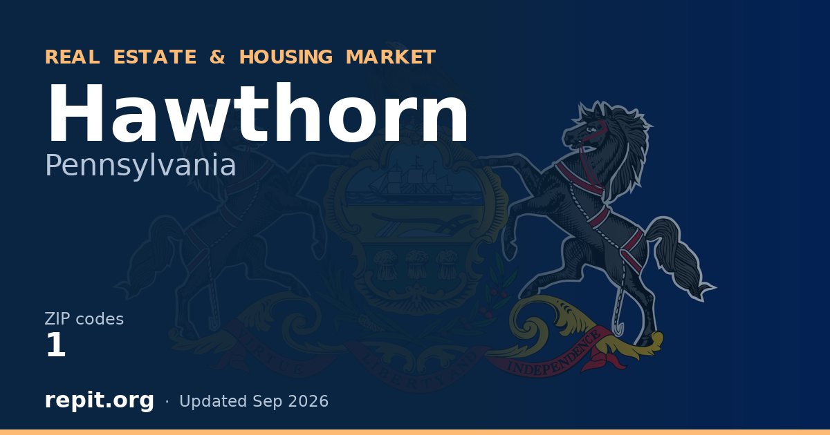 Hawthorn, PA real estate and housing market — 1 ZIP code