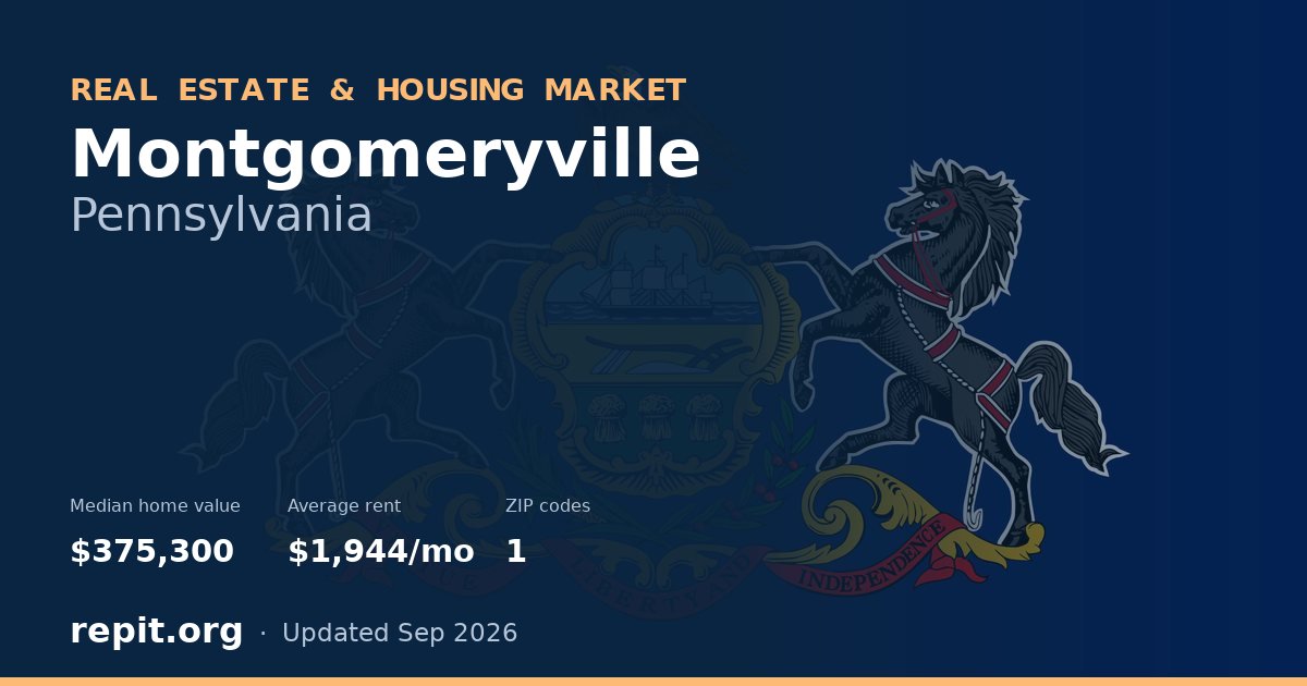 Montgomeryville, PA real estate and housing market — median home value $375,300, average rent $1,944/mo, 1 ZIP code