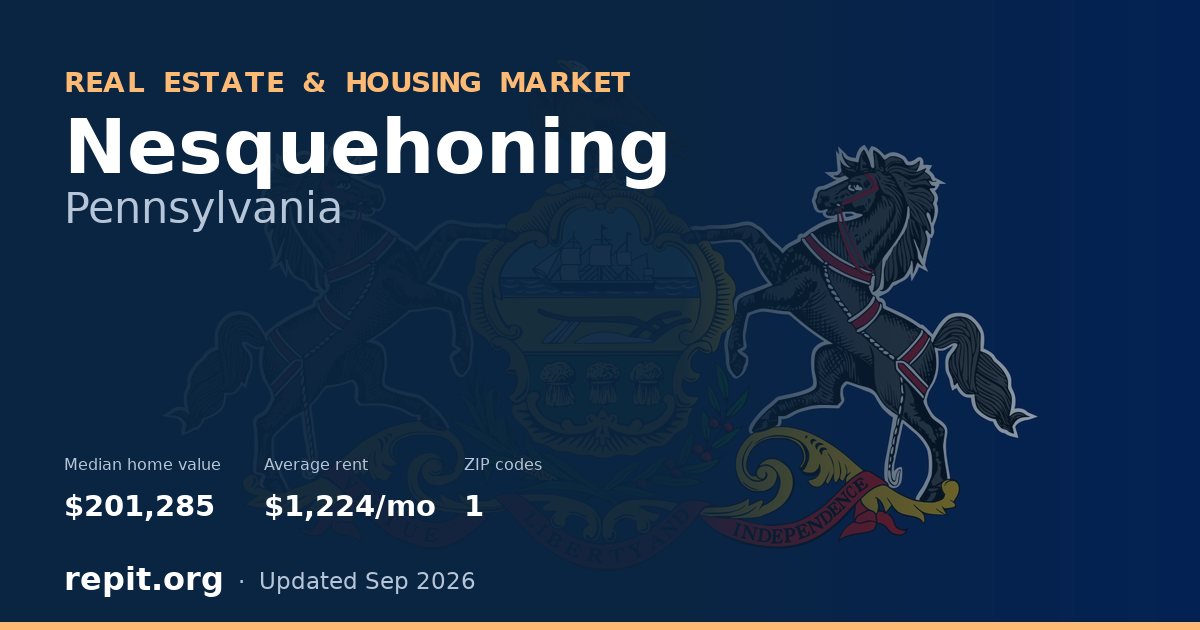 Nesquehoning, PA real estate and housing market — median home value $201,285, average rent $1,224/mo, 1 ZIP code
