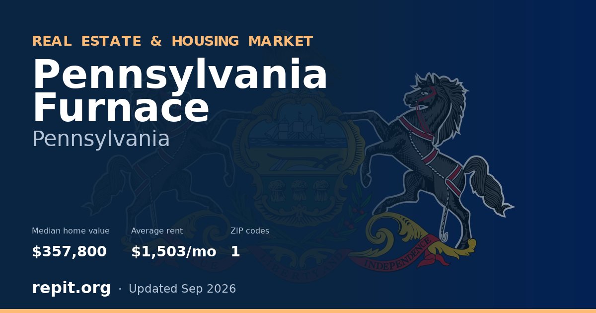 Pennsylvania Furnace, PA real estate and housing market — median home value $357,800, average rent $1,503/mo, 1 ZIP code
