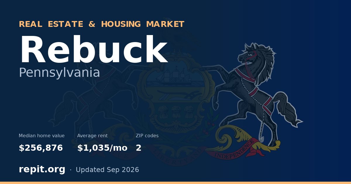 Rebuck, PA real estate and housing market — median home value $256,876, average rent $1,035/mo, 2 ZIP codes