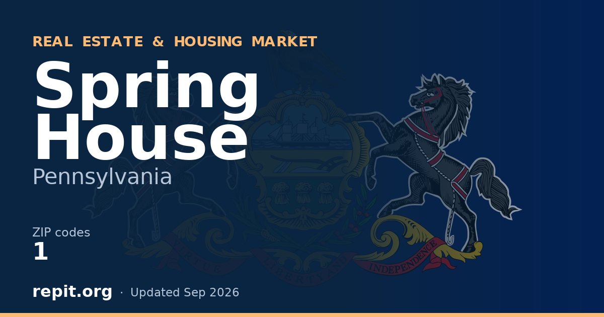 Spring House, PA real estate and housing market — 1 ZIP code