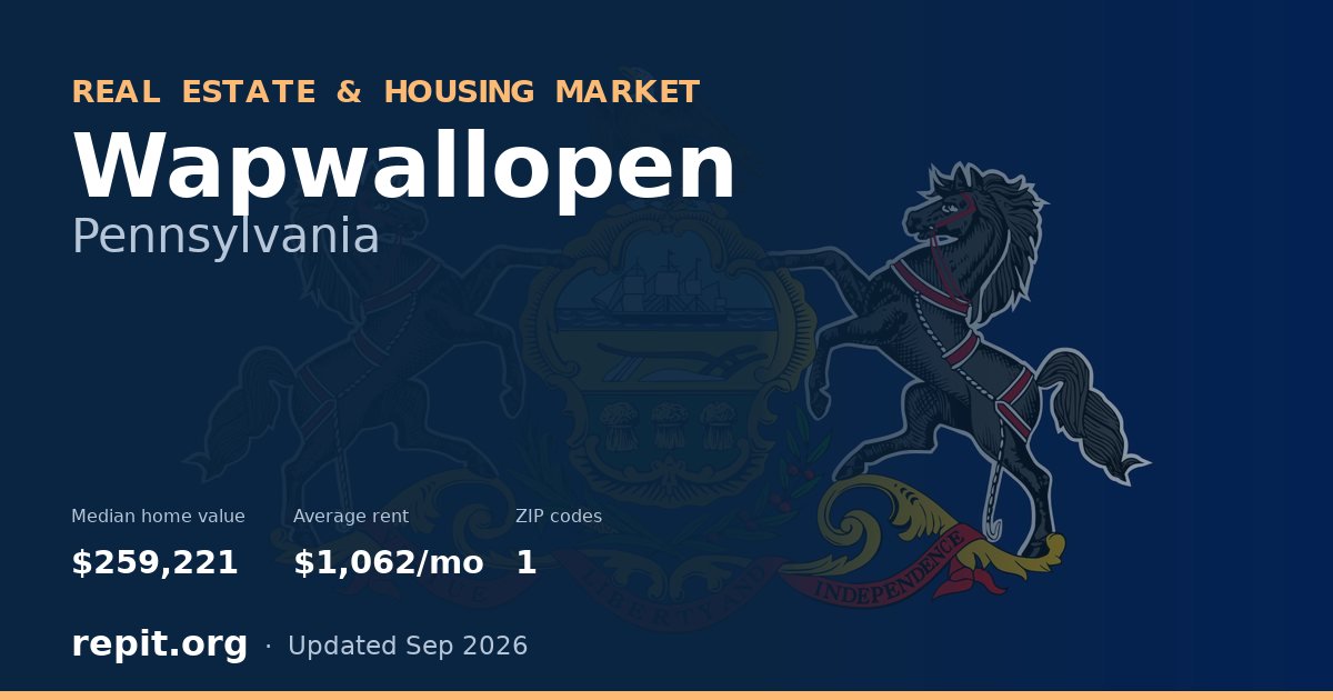 Wapwallopen, PA real estate and housing market — median home value $259,221, average rent $1,062/mo, 1 ZIP code
