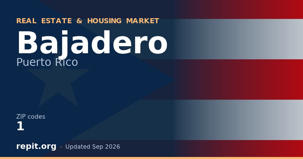 Bajadero, PR real estate and housing market — 1 ZIP code