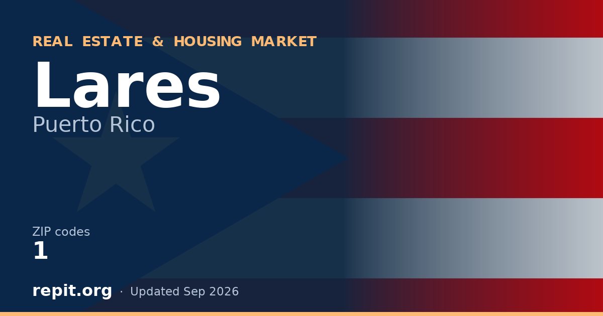 Lares, PR real estate and housing market — 1 ZIP code