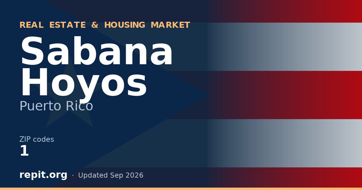 Sabana Hoyos, PR real estate and housing market — 1 ZIP code