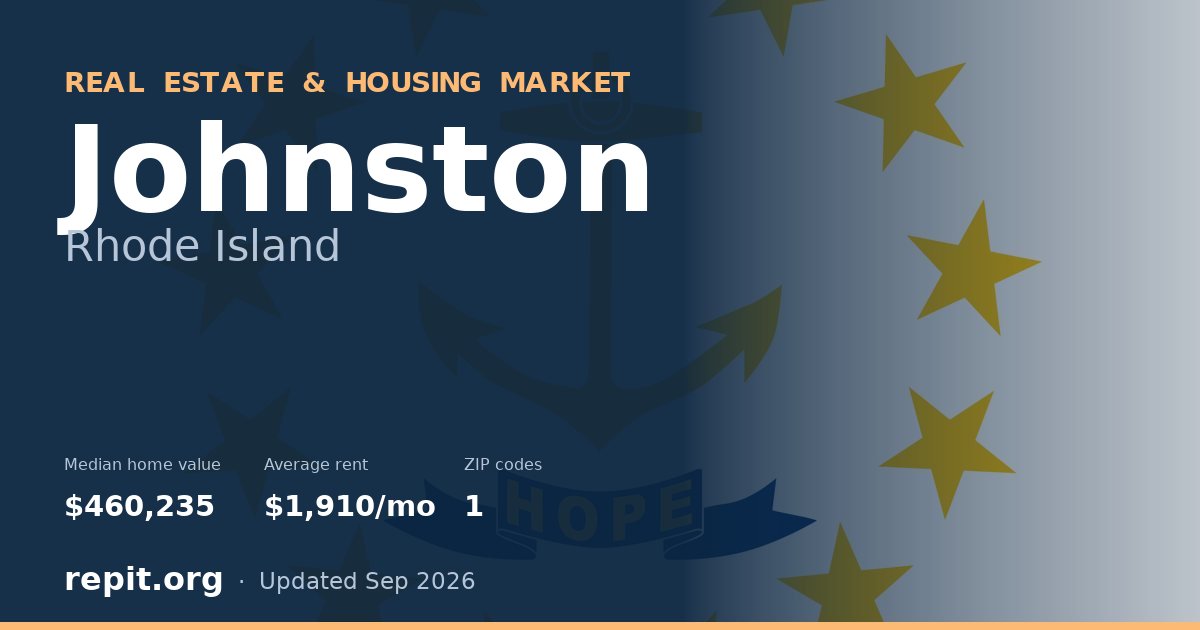 Johnston, RI real estate and housing market — median home value $460,235, average rent $1,910/mo, 1 ZIP code