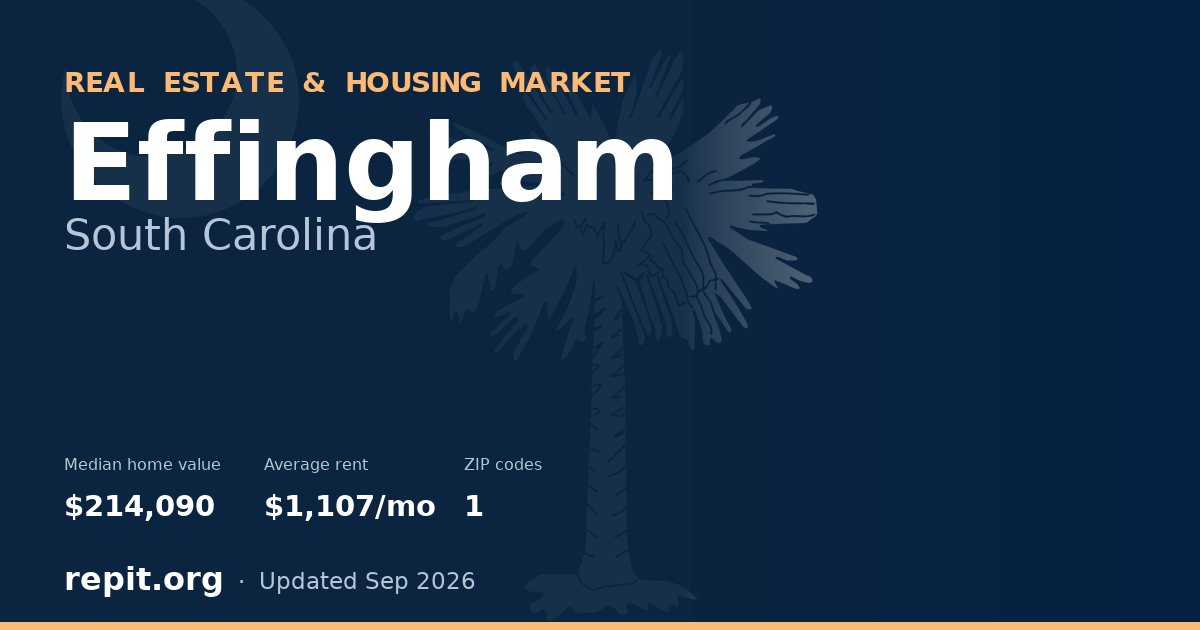 Effingham, SC real estate and housing market — median home value $214,090, average rent $1,107/mo, 1 ZIP code