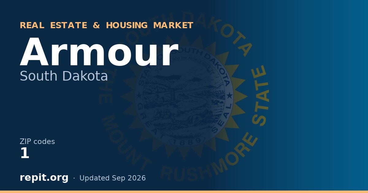 Armour, SD real estate and housing market — 1 ZIP code