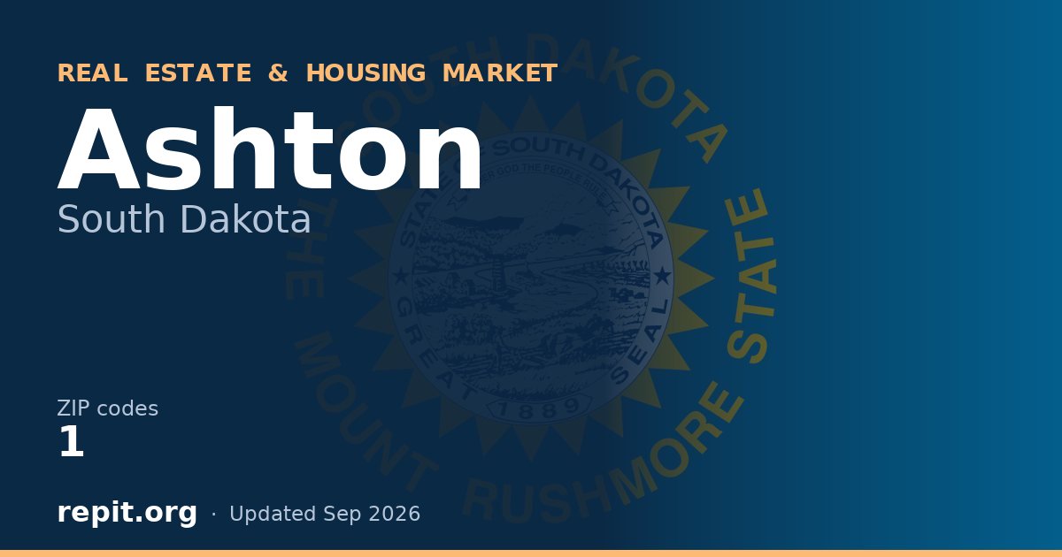Ashton, SD real estate and housing market — 1 ZIP code
