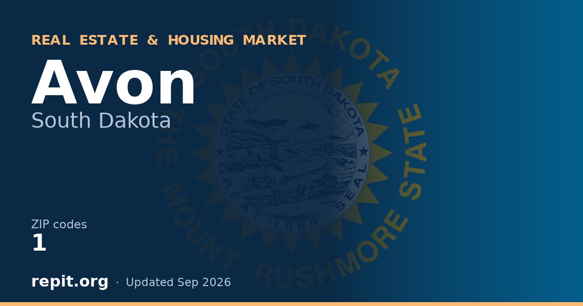 Avon, SD real estate and housing market — 1 ZIP code