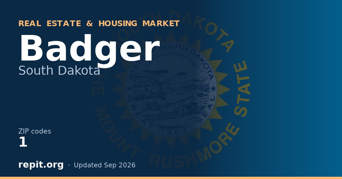 Badger, SD real estate and housing market — 1 ZIP code