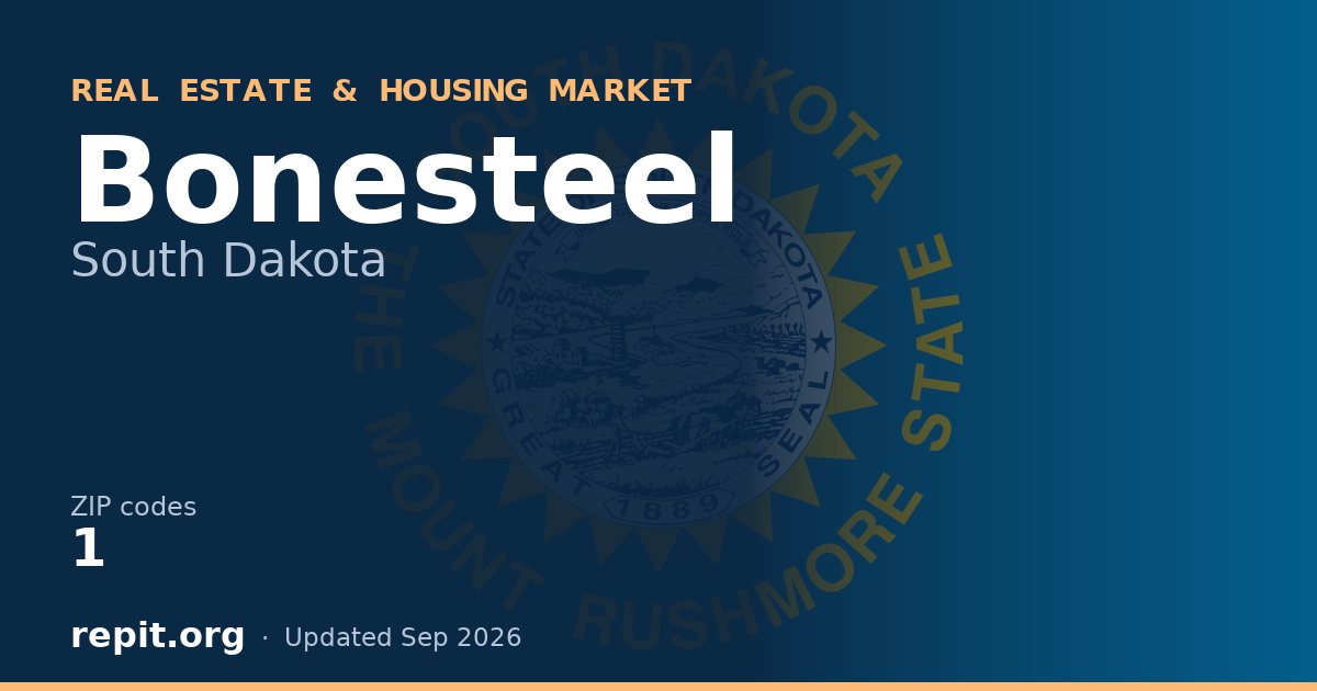 Bonesteel, SD real estate and housing market — 1 ZIP code