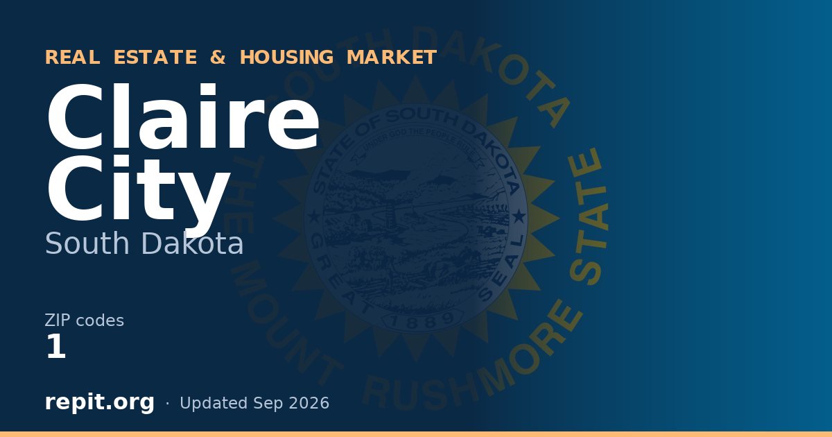 Claire City, SD real estate and housing market — 1 ZIP code