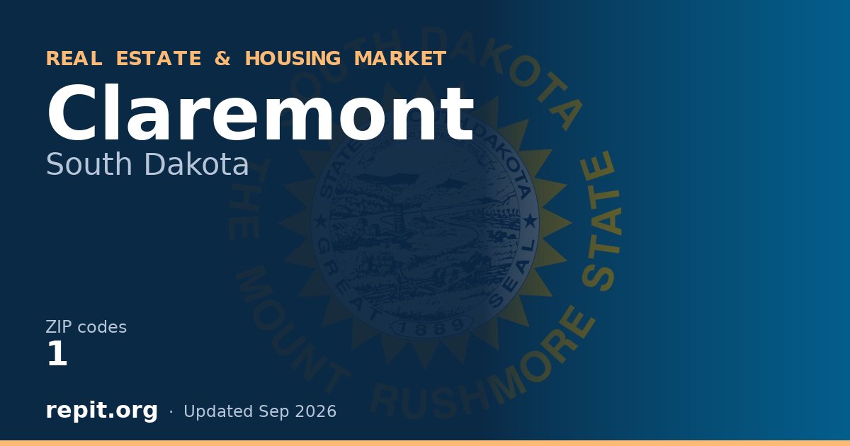 Claremont, SD real estate and housing market — 1 ZIP code