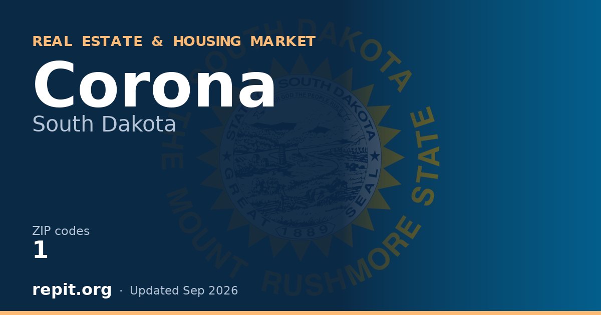 Corona, SD real estate and housing market — 1 ZIP code