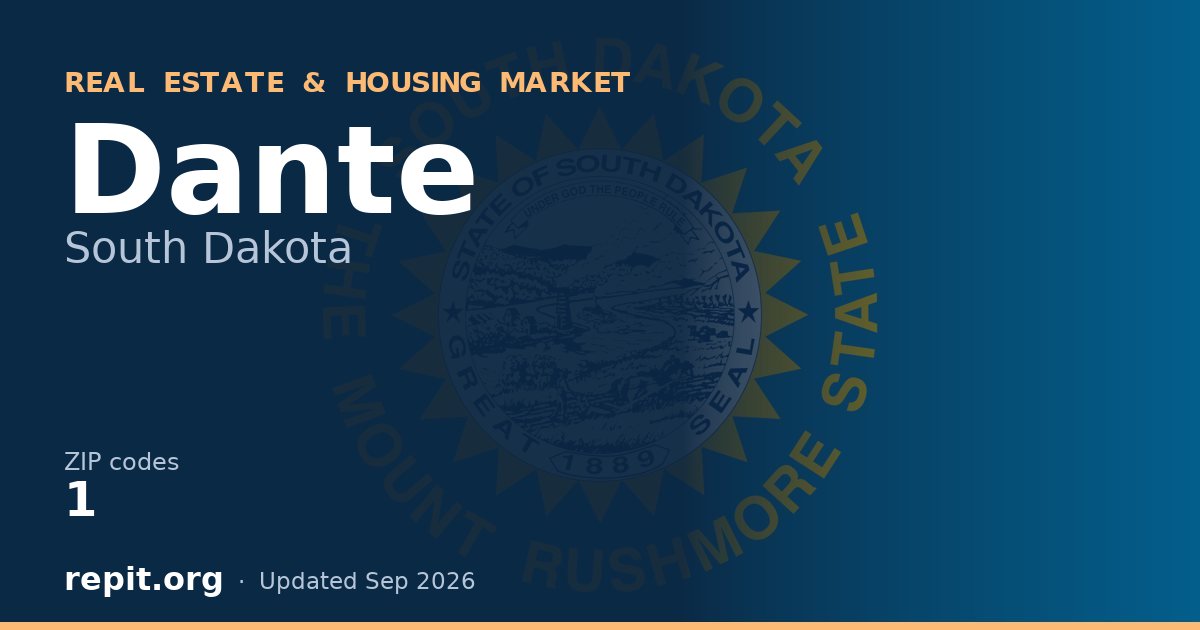 Dante, SD real estate and housing market — 1 ZIP code
