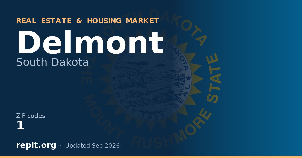 Delmont, SD real estate and housing market — 1 ZIP code