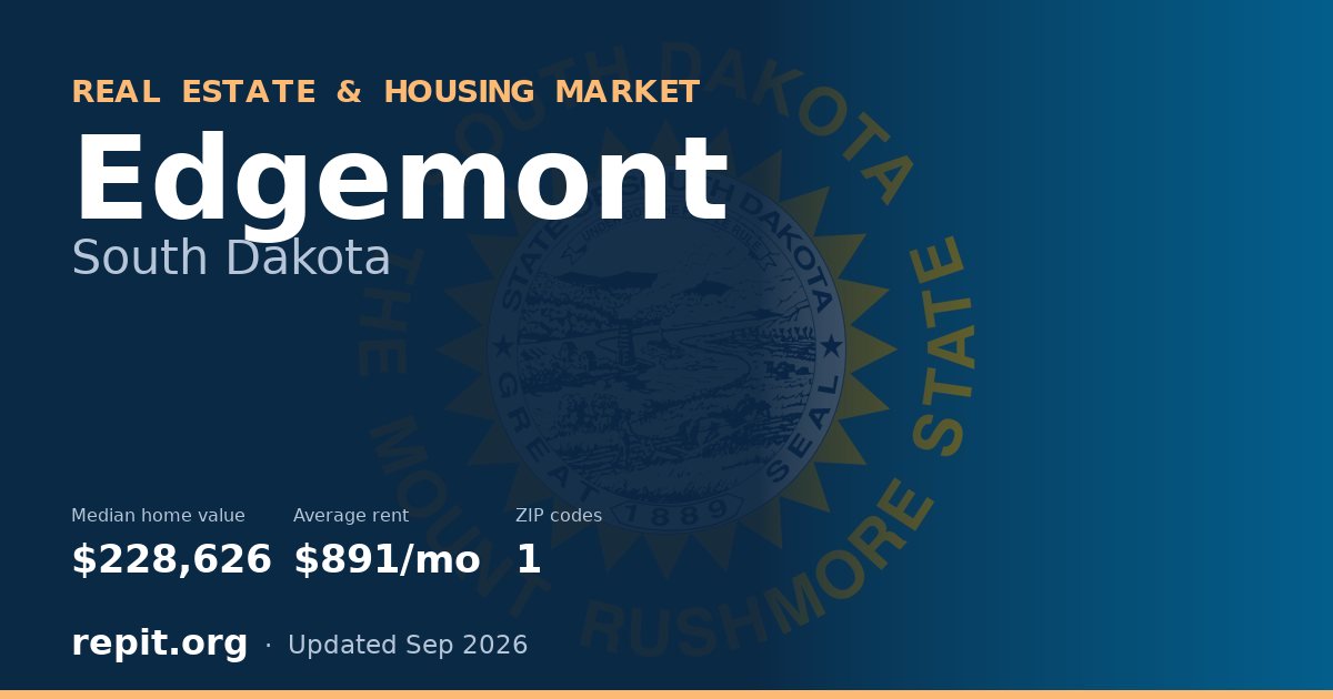 Edgemont, SD real estate and housing market — median home value $228,626, average rent $891/mo, 1 ZIP code