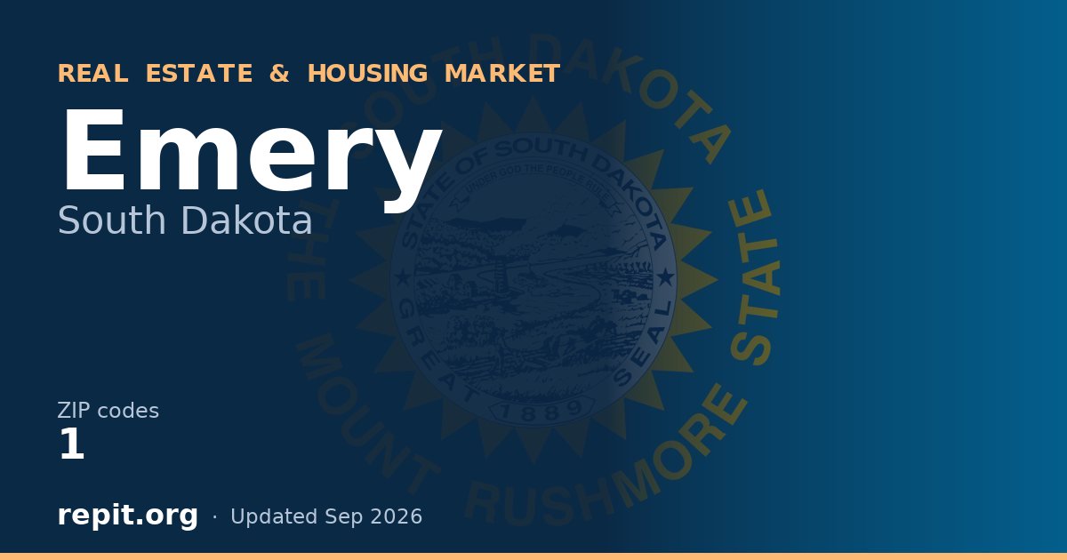 Emery, SD real estate and housing market — 1 ZIP code
