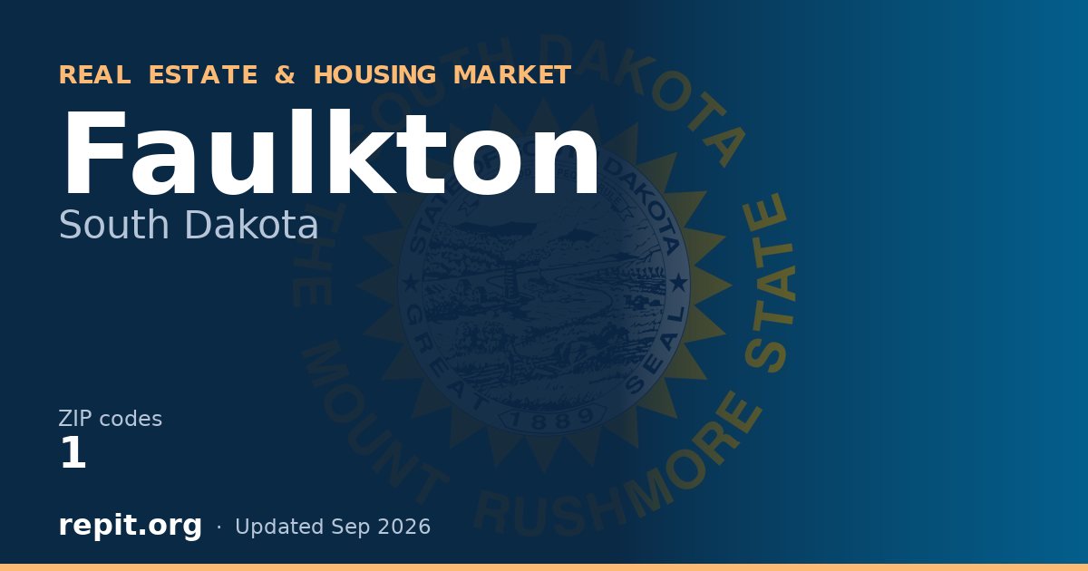 Faulkton, SD real estate and housing market — 1 ZIP code