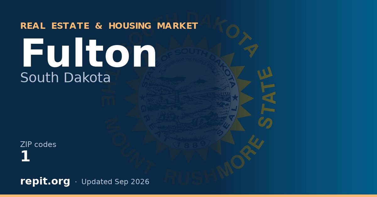 Fulton, SD real estate and housing market — 1 ZIP code