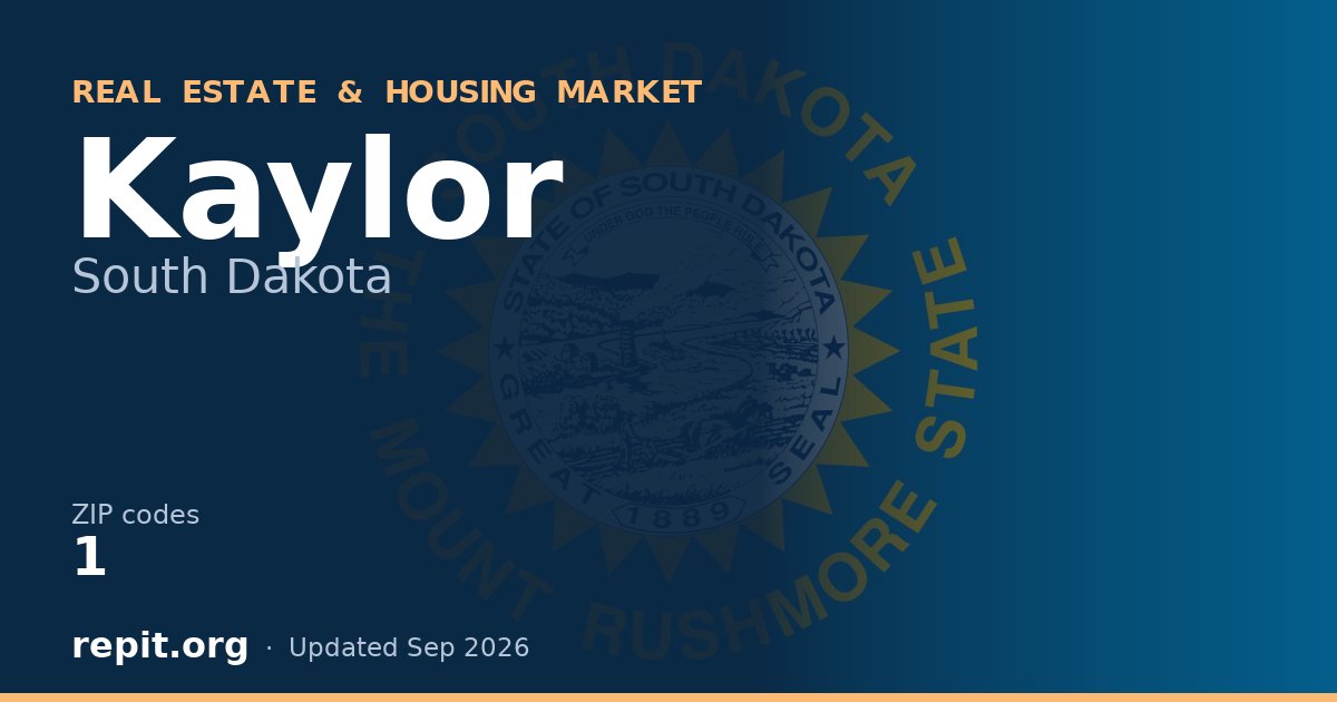 Kaylor, SD real estate and housing market — 1 ZIP code