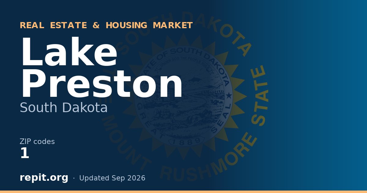 Lake Preston, SD real estate and housing market — 1 ZIP code