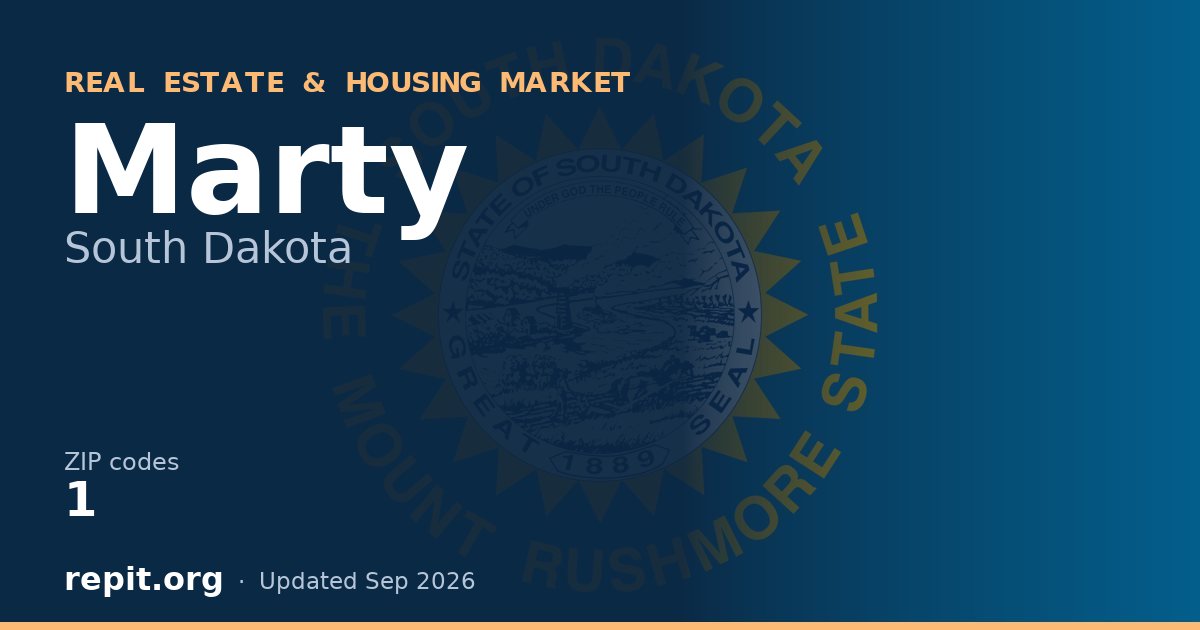 Marty, SD real estate and housing market — 1 ZIP code