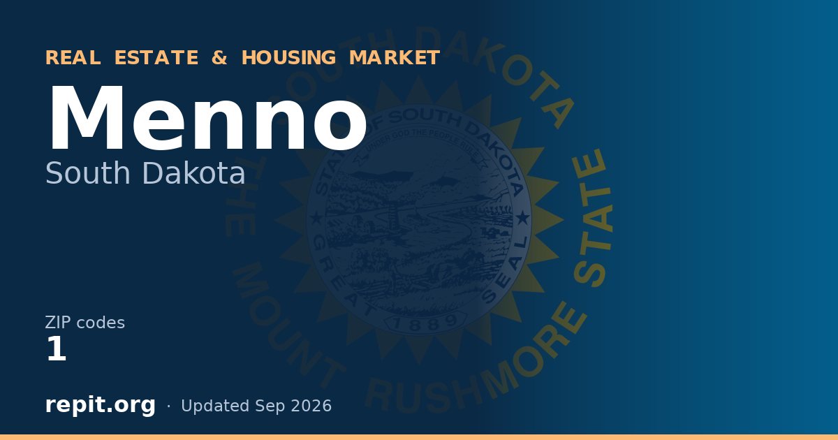 Menno, SD real estate and housing market — 1 ZIP code