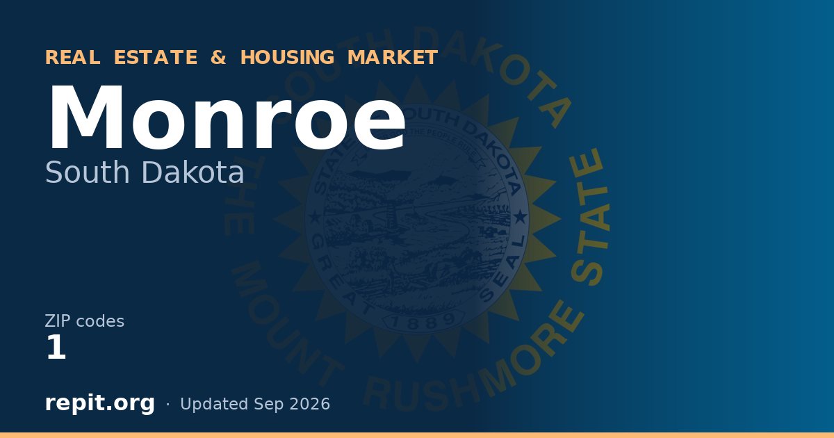 Monroe, SD real estate and housing market — 1 ZIP code