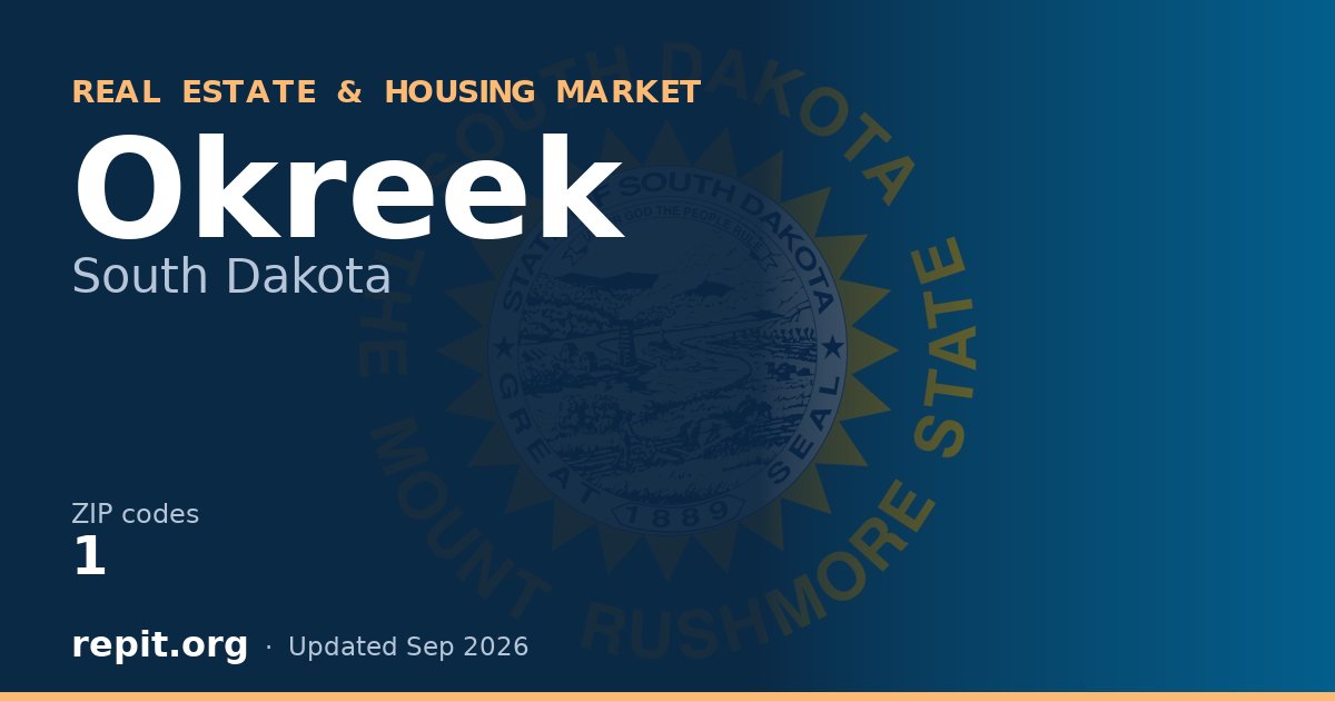 Okreek, SD real estate and housing market — 1 ZIP code