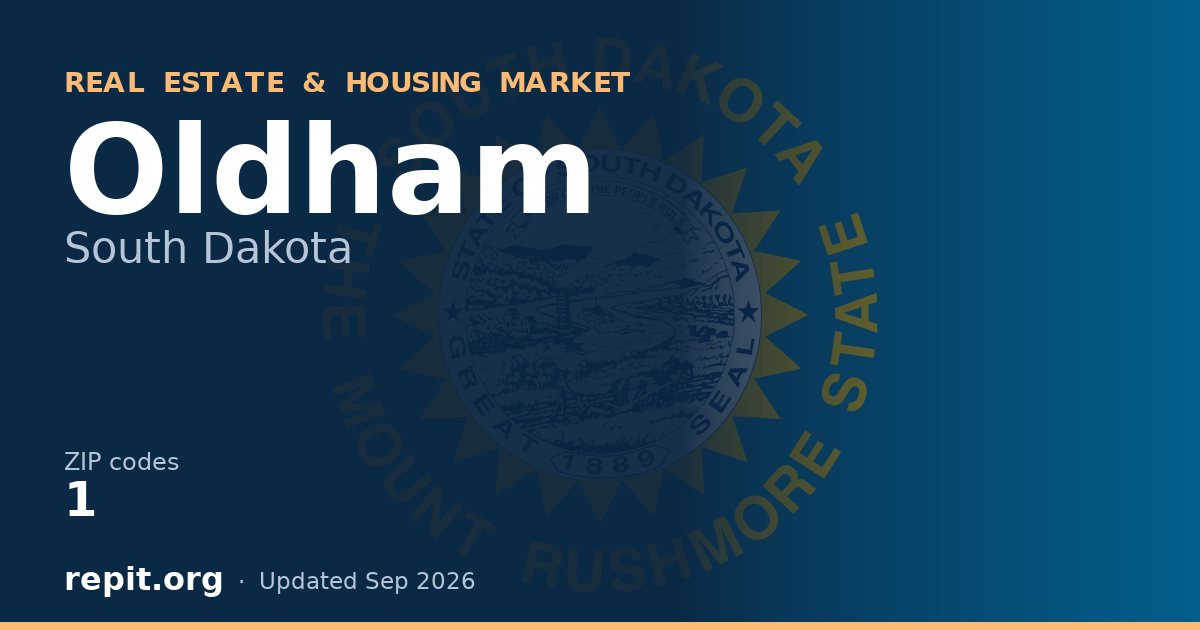 Oldham, SD real estate and housing market — 1 ZIP code