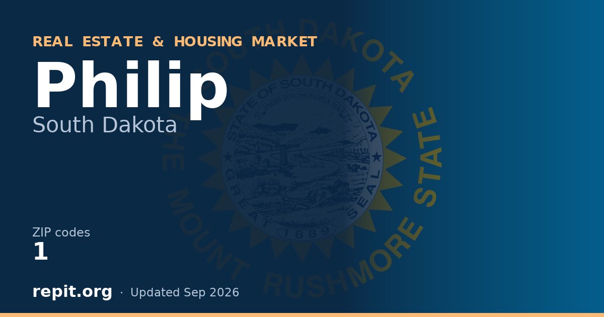 Philip, SD real estate and housing market — 1 ZIP code
