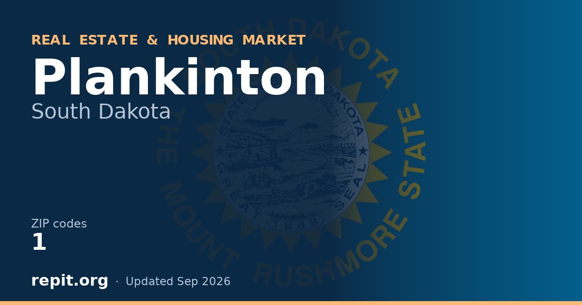 Plankinton, SD real estate and housing market — 1 ZIP code