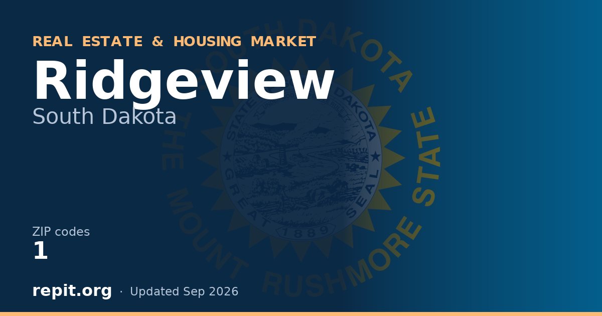 Ridgeview, SD real estate and housing market — 1 ZIP code