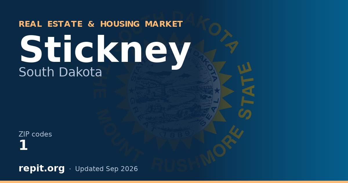 Stickney, SD real estate and housing market — 1 ZIP code