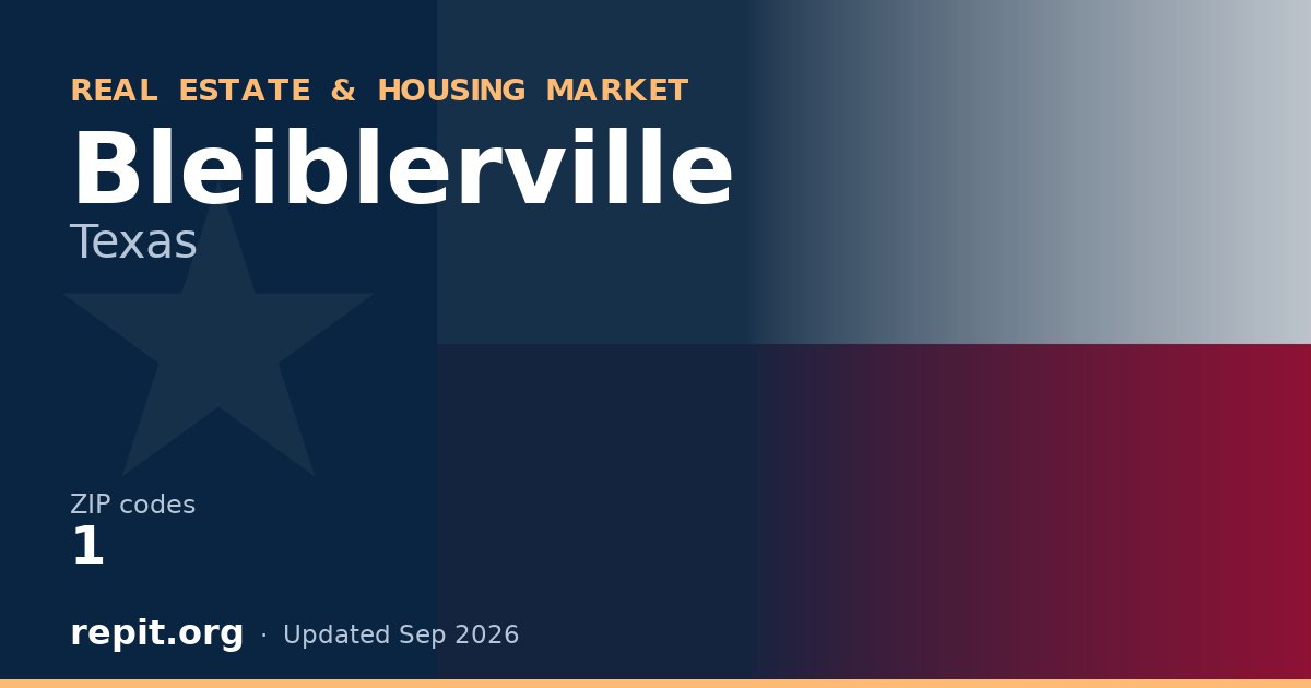 Bleiblerville, TX real estate and housing market — 1 ZIP code