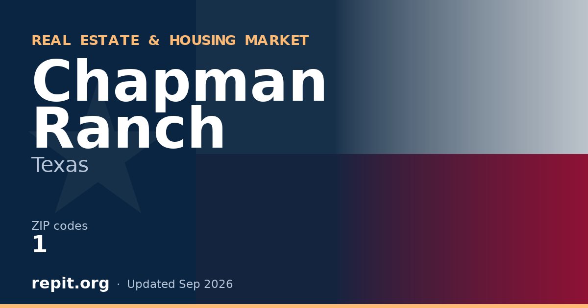 Chapman Ranch, TX real estate and housing market — 1 ZIP code