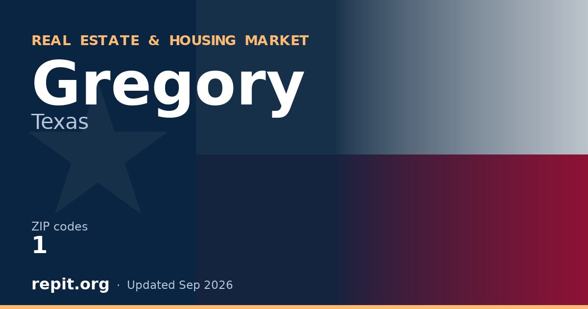 Gregory, TX real estate and housing market — 1 ZIP code