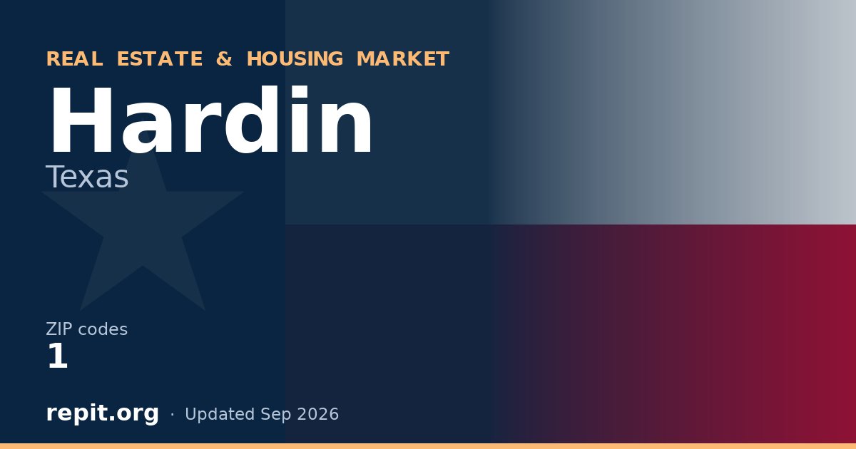 Hardin, TX real estate and housing market — 1 ZIP code