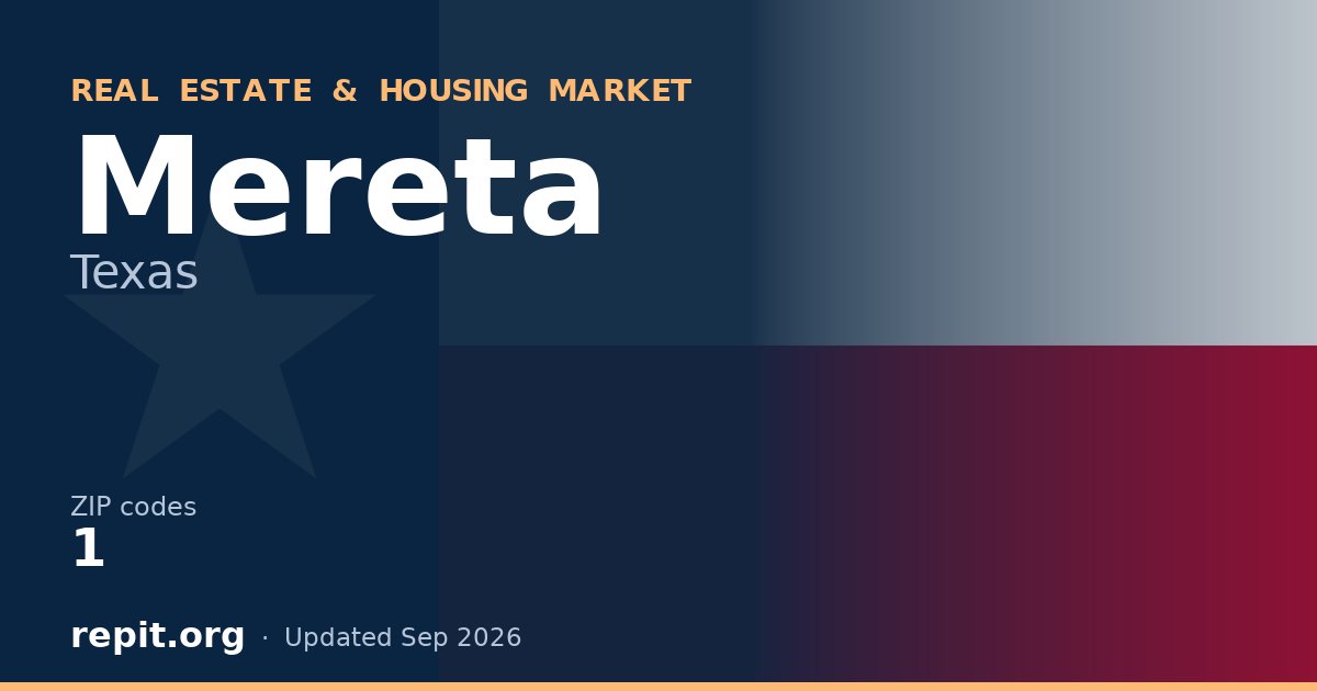 Mereta, TX real estate and housing market — 1 ZIP code