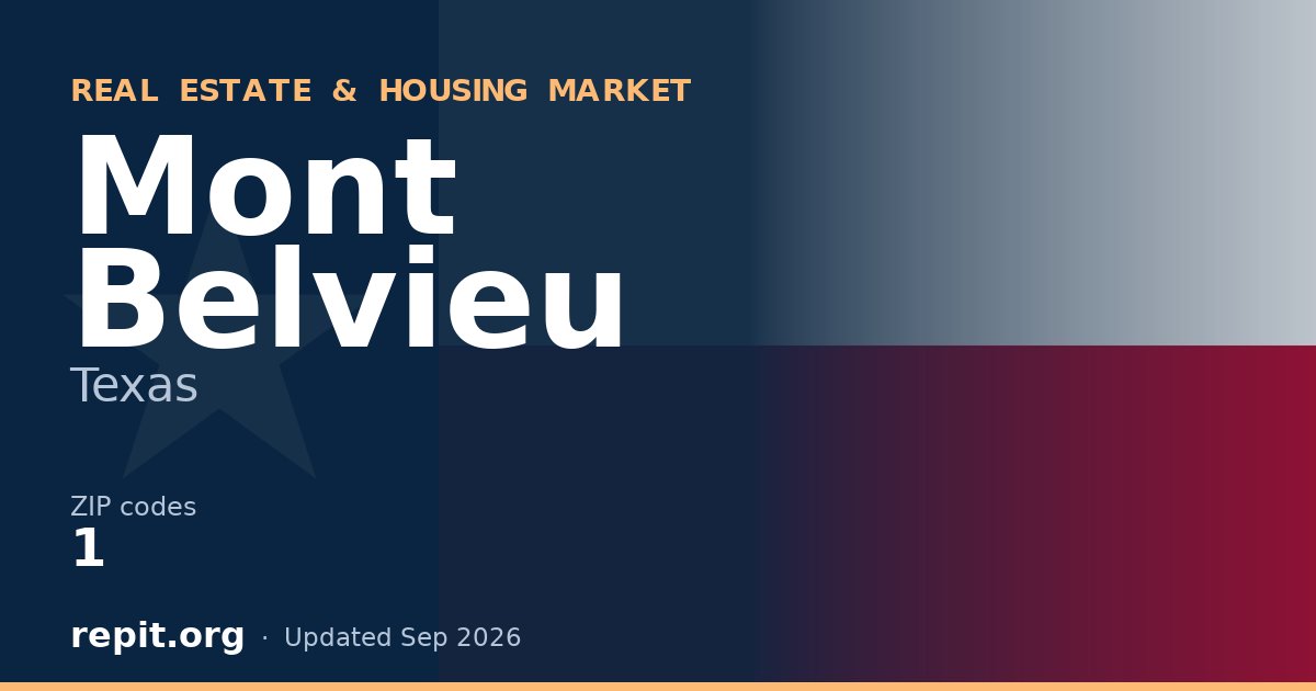 Mont Belvieu, TX real estate and housing market — 1 ZIP code