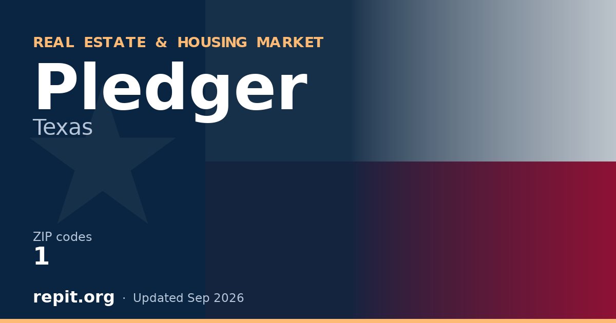 Pledger, TX real estate and housing market — 1 ZIP code